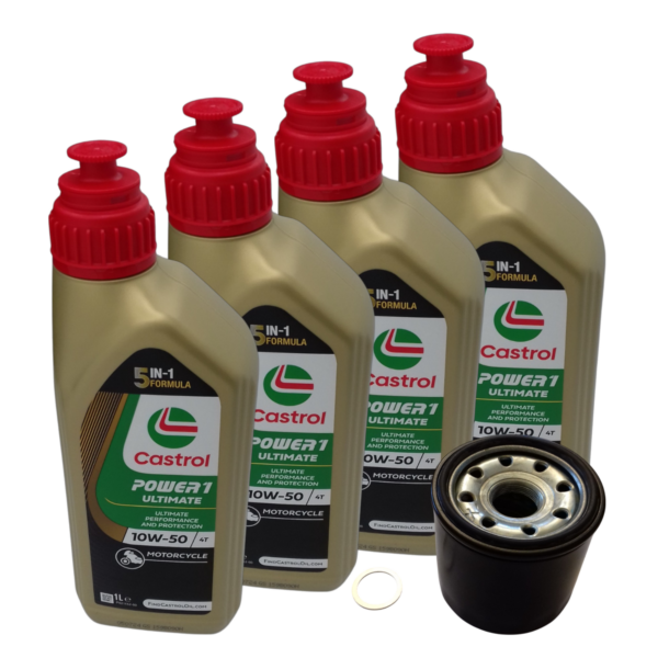 RSV4 / Tuono V4 4-Liter Service Kit with Castrol Power1 Ultimate 10W50