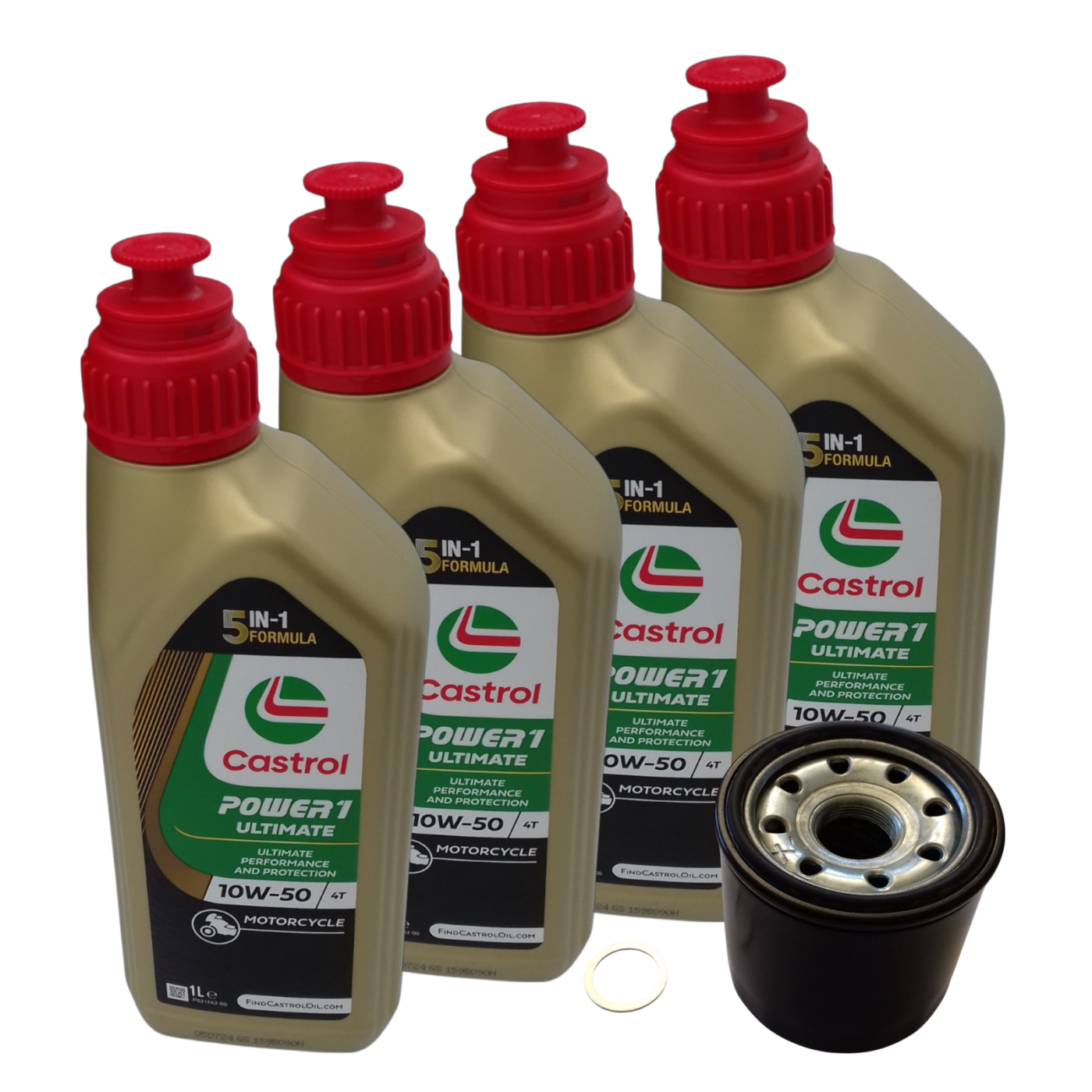 4 Liter Rsv4 Tuono V4 Service Kit with Castrol Power1 Ultimate 10w50