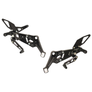 Black Racingbike Rearsets A105RN for Aprilia RS/Tuono 660 with Variable Offset