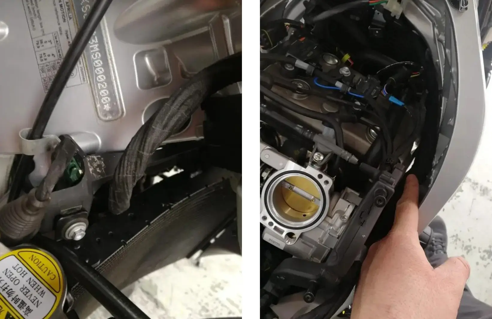 Installation Manual RS660 Ram Air Intake Kit 3 FIG 1 & 2: Wiring loom routing